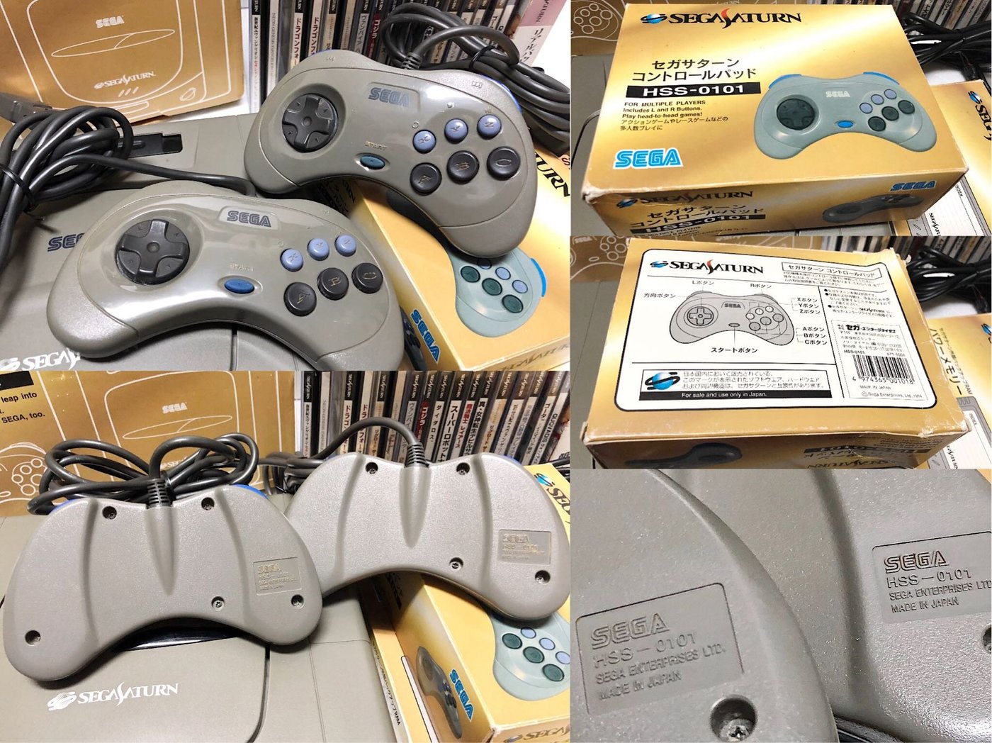 SEGA Saturn SS HST-0004 原廠主機（無改機）、原廠手把*2、原廠記憶卡*1、原廠加速卡*1、日製原廠遊戲*27，盒書對號。