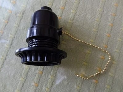 (1879 STYLE)  E27 黑電木燈座 (拉鍊開關 單環 高品質) Loft 復古 鄉村