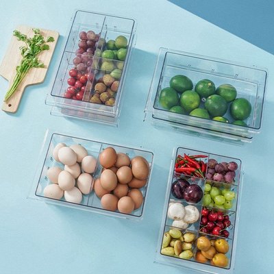 廚房冰箱收納盒 塑料碗柜抽屜式家用多功能置物架置物盒 廚房 創意 冰箱抽屜 分類收納盒 密封盒