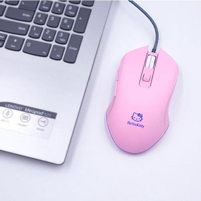 【熱賣精選】2400DPI 色彩背光 粉紅色 遊戲鼠標 USB有線 可愛