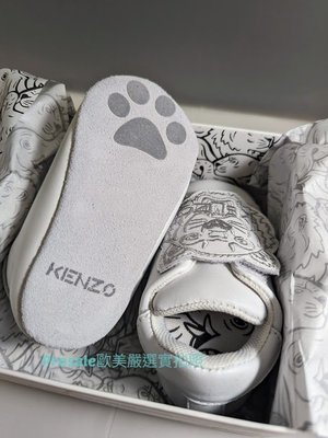 [ PS ] ❤️全新現貨 Kenzo Kids LOGO 白色全皮 老虎標 嬰兒學步鞋 6-9月 滿月禮 彌月禮