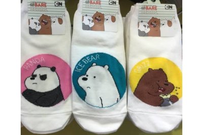 【傳說企業社】韓國直送 We Bare Bears超可愛熊熊遇見你造型女襪子 簡約百搭流行時尚 正韓 短襪 腳踝襪 運動