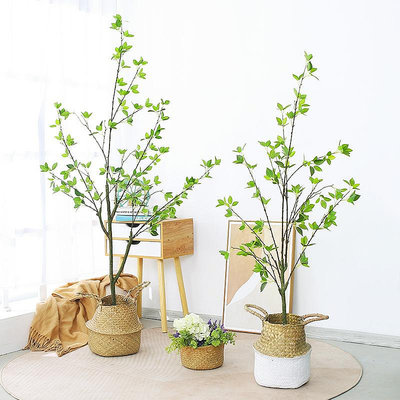 仿真綠植假植物裝飾室內山茶樹盆栽仿生椿樹北歐大型客廳擺件樹~優樂美