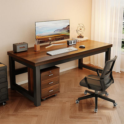 電腦桌臥室家用帶抽屜櫃辦公桌簡約現代寫字書桌椅台式機專用桌子~熱心小賣家