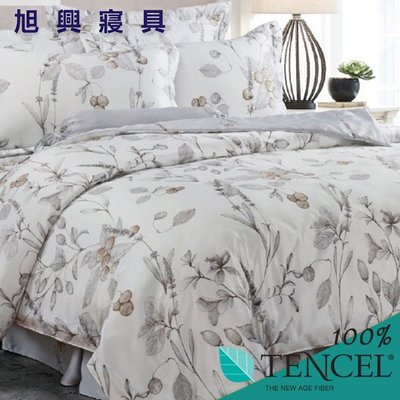 【旭興寢具】TENCEL100%天絲萊賽爾纖維 特大6x7尺 薄床包舖棉兩用被四件式組-橄欖雅色