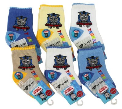 【卡漫迷】 Thomas 襪子 9-11cm 三雙組 半統 童襪 ㊣版 適用1-2歲 兒童 純棉 湯瑪士 小火車 蒸汽 台灣製