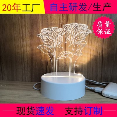 源頭工廠批發3D小夜燈led單色插拔USB臥室氛圍燈 床頭燈 創意禮品