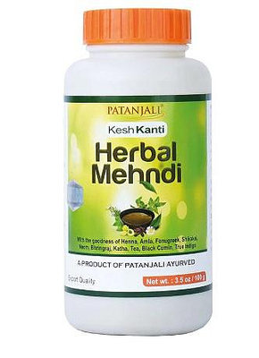 印度Patanjali Herbal Mehandi指甲花染髮粉 henna 100g(深棕色)