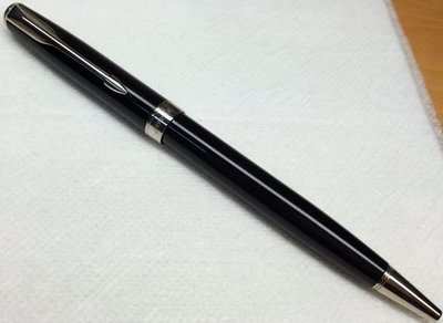 威利的鋼筆世界【派克商籟】九成新 PARKER SONNET 銀夾黑桿 原子筆