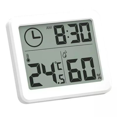 2018超薄3.2吋 簡約時鐘 智能家居電子數位溫濕度計家用溫度計室內溫度計 濕度計 248元