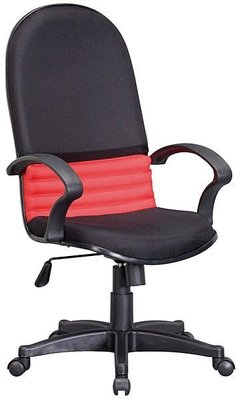 大台南冠均二手貨---全新 辦公椅(黑+紅布面) 電腦椅 洽談椅 昇降椅 升降椅 *OA辦公桌/活動櫃 B422-03