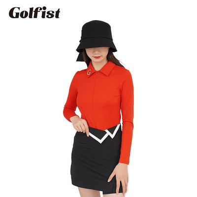 高爾夫服 高爾夫女裝秋季長袖高彈力翻領運動球服女士T恤polo衫GOLF服裝