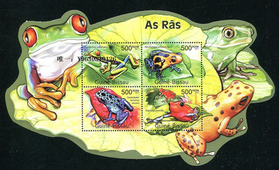 郵票3250：幾內亞比紹2011年動物 青蛙 異形小全張外國郵票外國郵票