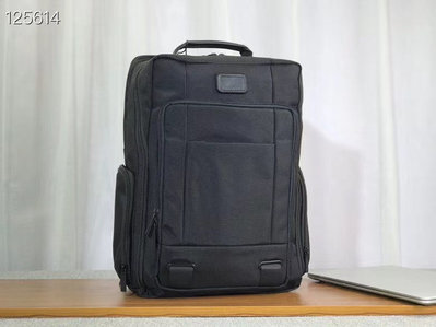 免運 TUMI 黑色 58581D 多夾層時尚後背包 加厚防水尼龍雙肩包 可插行李箱 耐磨 商務 休閒 大容量 限量優惠