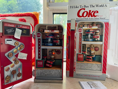 enesco 可口可樂販賣機冰箱音樂盒 1993 coca