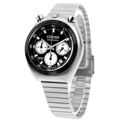 CITIZEN 星辰錶 RECORD LABEL AN3660-81E 反熊貓色面盤 不鏽鋼錶帶 男錶女錶