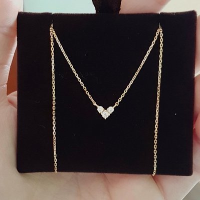 輕珠寶訂製18K金愛心型項鍊 鑽石項鏈 心形 agete VA 風格