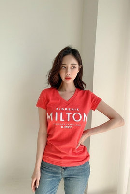 ♥️ AMY DRESS ♥️ 🎎韓國🎎 240147 正韓 STYLE MILTON竹節棉V領T 短袖上衣