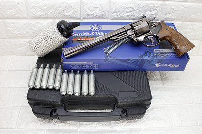 台南 武星級 UMAREX Smith &amp; Wesson M29 8.375吋 左輪 CO2槍 黑 +小鋼瓶+奶瓶+槍盒