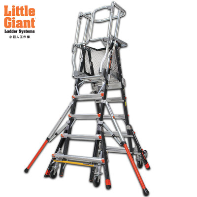【達利商城】 美國 Little Giant 小巨人 安全防護梯 6-10呎 8-14呎 含防護網 工作梯 鋁梯 A字梯 安全梯