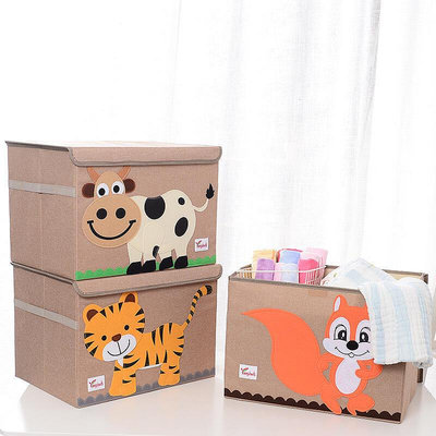 多功能可摺疊收納箱棉麻布藝防水整理箱帶蓋玩具衣物收納筐儲物箱