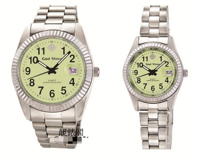 【靚錶閣】GLAD STONE 蠔式不鏽鋼/防水/日本機芯精品腕錶.對錶(夜光面板、日期功能)