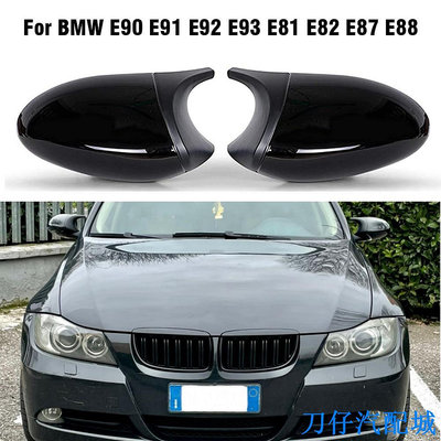 刀仔汽配城汽车精品 2X BMW E90 E91 E92 E93 E82 E87專用碳纖紋&amp;亮黑 M3款後視鏡蓋替換型 完美