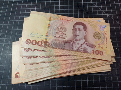 【紀念鈔】Thailand 泰國P140, 100 Baht 2020泰皇登基紀念，品相全新UNC