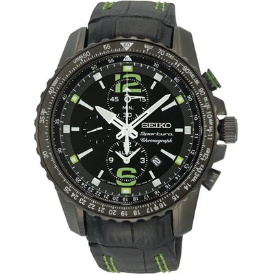 SEIKO Sportur 競速計時腕錶(SNAE97J1)-黑/43mm7T62-0LA0G