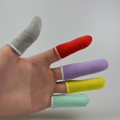 加厚工作防護勞保防滑透氣棉保護手指頭套棉布指套護指耐磨~特價特賣