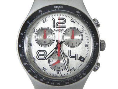 三眼錶 [SWATCH S3243S] 三眼賽車錶 軍錶/時尚錶/-- [銀白面]