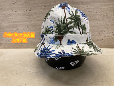 小尺寸7號一頂 New Era Japan 橄欖樹 Palm Trees 白底漁夫帽 日本線 Bucket Hat