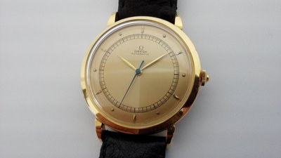 1950s. OMEGA 歐米茄 正18K金 (Cal.28.10 撞搥式) 自動上鍊 古董錶