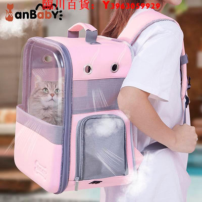 可開發票量大優惠布偶貓包外出便攜大容量兩只雙肩夏天透氣半透明貓咪太空艙貓書包