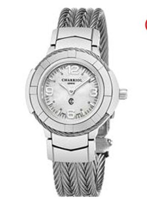 [永達利鐘錶] 瑞士 CHARRIOL 夏利豪 全銀色珍珠貝白面鋼索女錶 28mm / CE426S640A001免運費