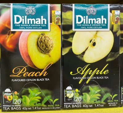 6/20前 一次任買2盒 單盒177 Dilmah 帝瑪水蜜桃口味紅茶/蘋果口味紅茶40g(2gx20入)/盒 最新到期日2025/8