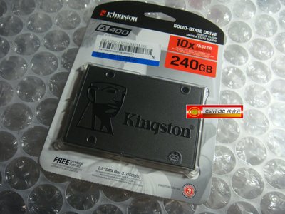 金士頓 Kingston SSDNow A400 240G SATA3介面 讀500MB/s 寫350MB/s 原廠保固