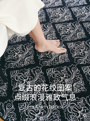 MUFEN 圓形客廳地毯臥室床邊毯法式輕奢沙發茶幾毯中古仿羊絨地墊