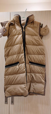 Bernini 白鵝絨，長版背心外套，連帽可拆，9.5 成新，免運費