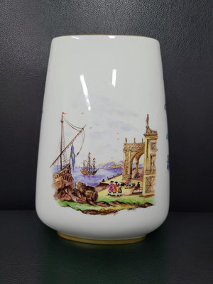 【二手】梅森Meissen 海港風景花瓶 回流 收藏 中古瓷器 【天地通】-916