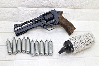 [01] Chiappa Rhino 60DS 左輪 手槍 CO2槍 黑 + CO2小鋼瓶 + 奶瓶 ( 左輪槍轉輪城市