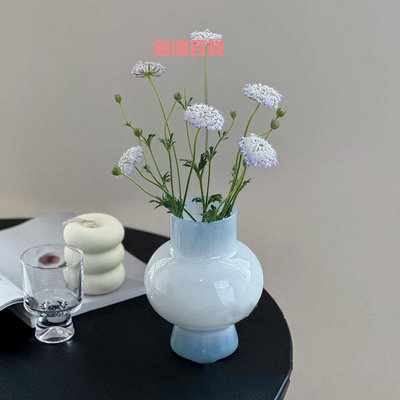 精品簡約高級感玻璃花瓶家居客廳插花水養鮮花小花瓶裝飾擺件桌面好看
