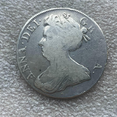 二手 好品相1707英國安妮女王克朗大銀幣 倫敦廠鑄造 稀少版別 錢幣 銀幣 紀念幣【古幣之緣】1196
