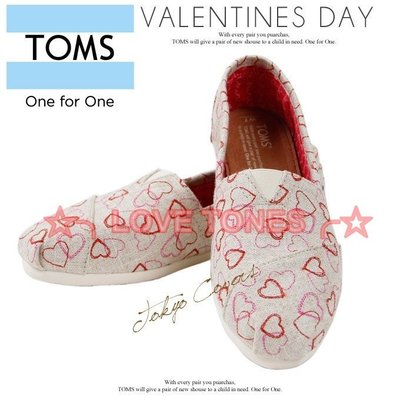 ☆╮LOVE TONES╭☆美國正品TOMS鞋『免運』新款【Valentine’s Day】休閒鞋 現貨+預購
