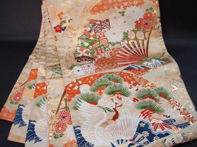 [西陣錦織]˙日本(和服kimono丸帶)˙錦織˙古布˙(273-2)
