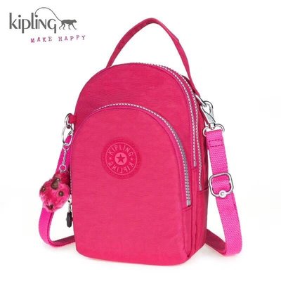 Kipling 猴子包 K12838 玫紅 休閒 多用拉鍊款輕量斜背包 防水 肩背 手提 旅遊 限時優惠