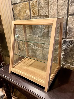 舊料新作檜木製斜面玻璃櫃 梯型櫃柑仔店櫥 點心櫃（需預購）
