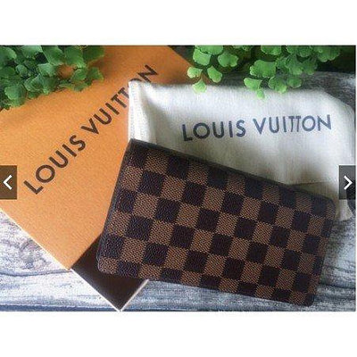 Louis Vuitton LV 棋盤格紋 Brazza 雙折零錢長夾 N60017
