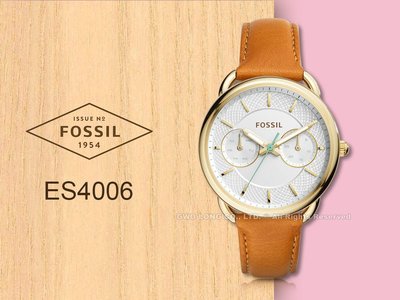 FOSSIL 手錶 專賣店 ES4006 女錶 石英錶 皮革錶帶 防水 強化玻璃鏡面 全新品 保固一年 開發票