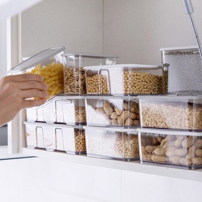 品如衣櫃 置物架 调料盒 居家家塑料透明雜糧收納盒廚房食品儲物盒冰箱水果食物冷藏保鮮盒